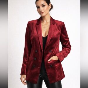 Express Rich Red Double-Breasted Blazer ❤️✨